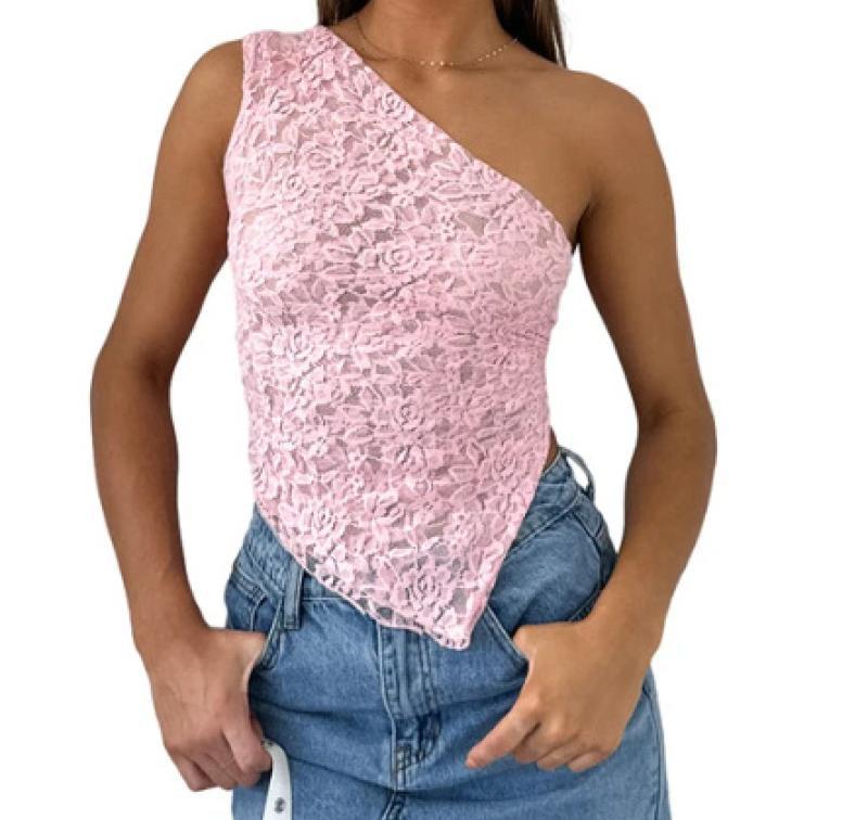 Lace One-Shoulder Top