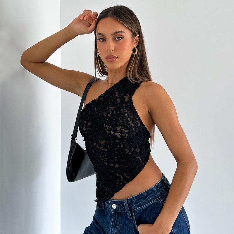 Lace One-Shoulder Top